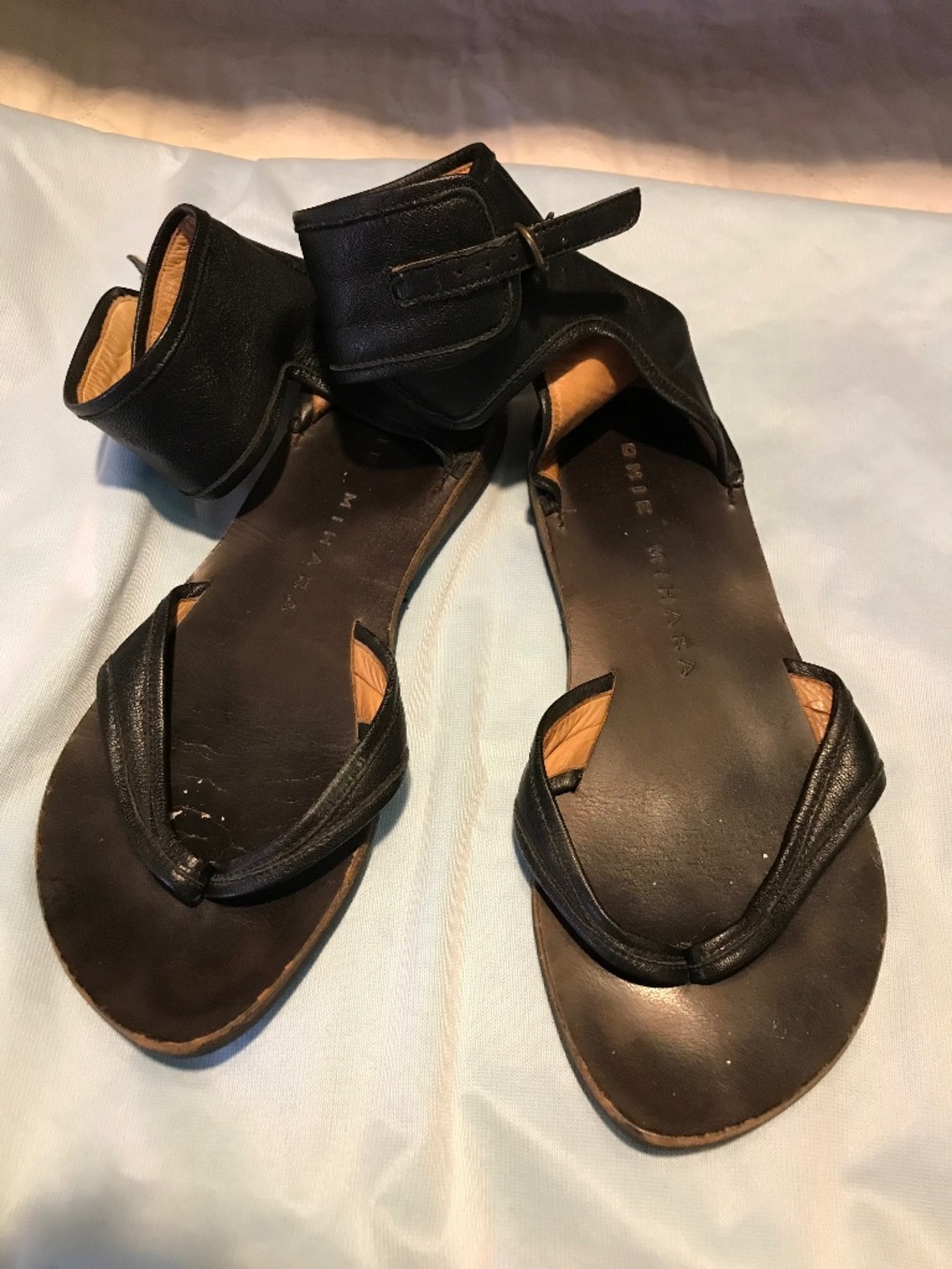 Chie mihara black soft leather sandals 37